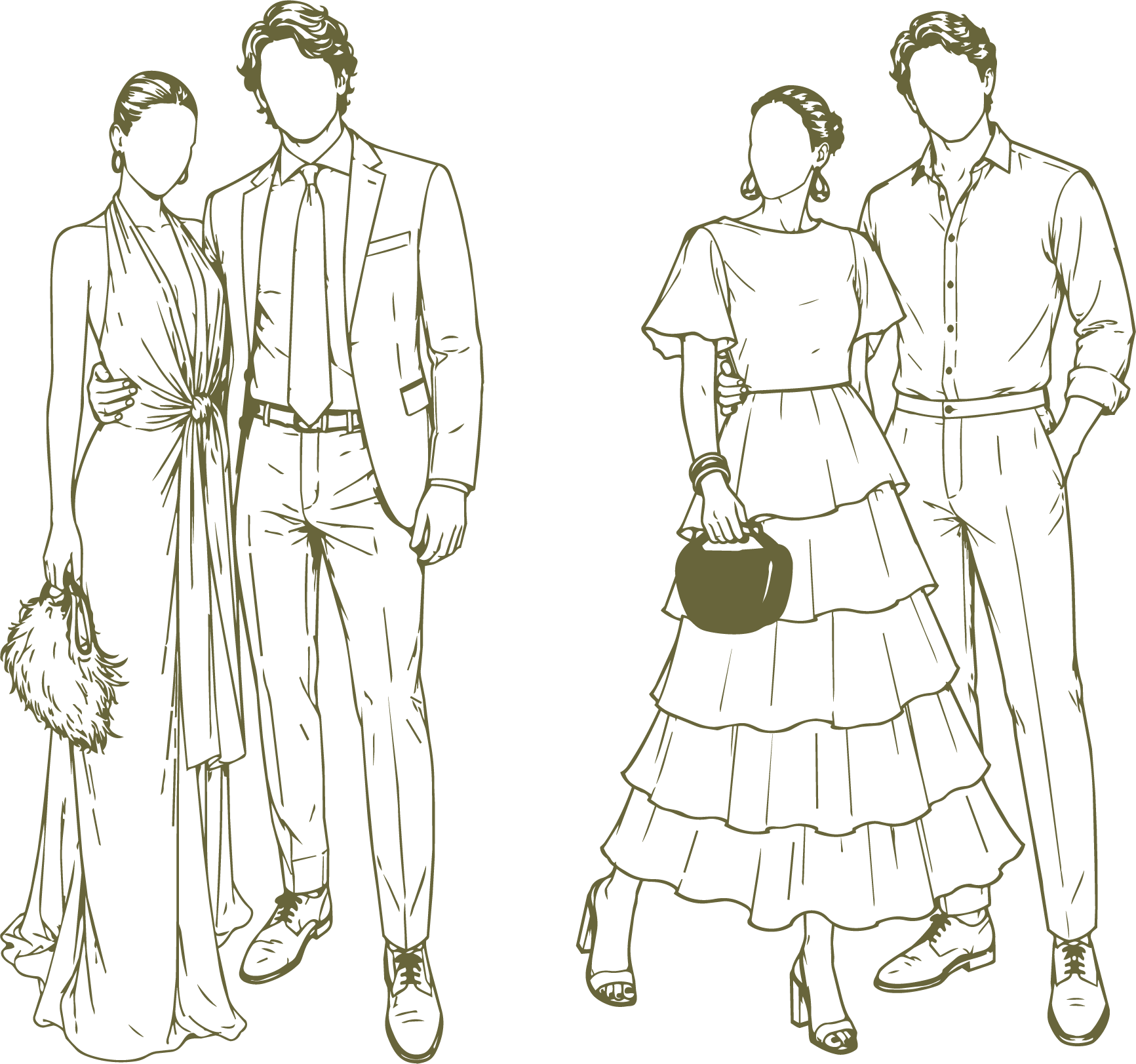 Ilustração de referência do dress code